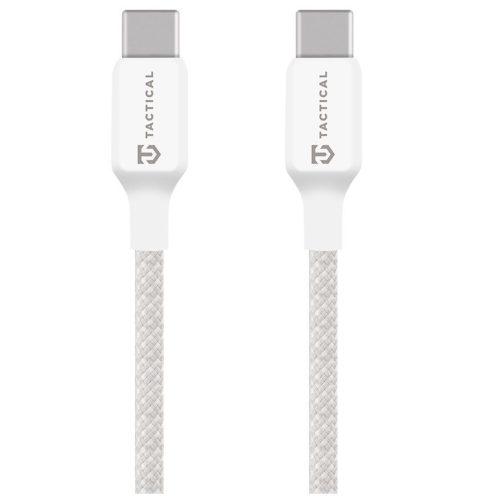 Tactical Stitch Thread USB-C-USB-C töltő- és adatkábel, szilikon, 1m, fehér