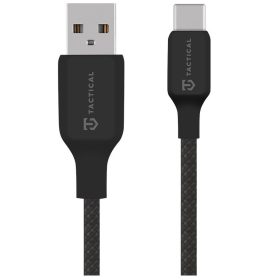   Tactical Stitch Thread USB-A-USB-C töltő- és adatkábel, szilikon, 0,3m, fekete
