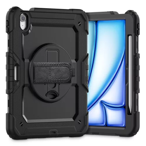 Tech-Protect Solid Apple iPad Air 11 2024 / 2025 tablet tok kitámasztóval, fekete