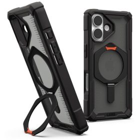   UAG Plasma XTE Apple iPhone 17 hátlap tok kitámasztóval, MagSafe, black/pop orange