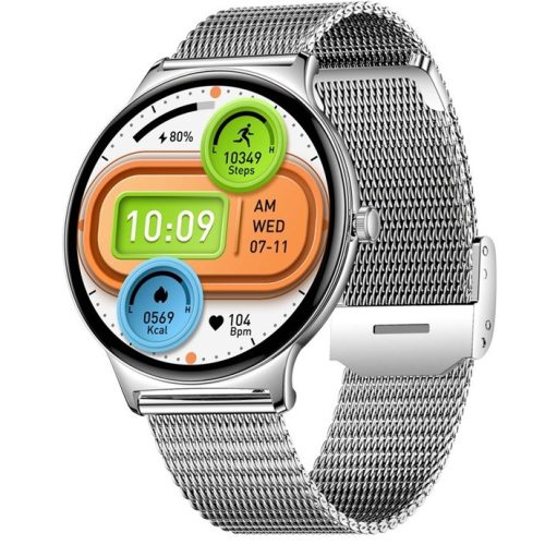 Colmi V89 okosóra AMOLED kijelzővel, pulzusméréssel, véroxigénméréssel, acél ezüst