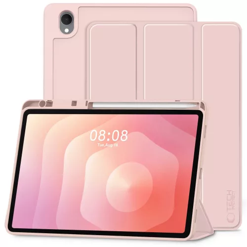 Tech-Protect Sc Pen Samsung Galaxy Tab S11 oldalra nyíló, kitámasztható mappa tok ceruza tartóval, rózsaszín