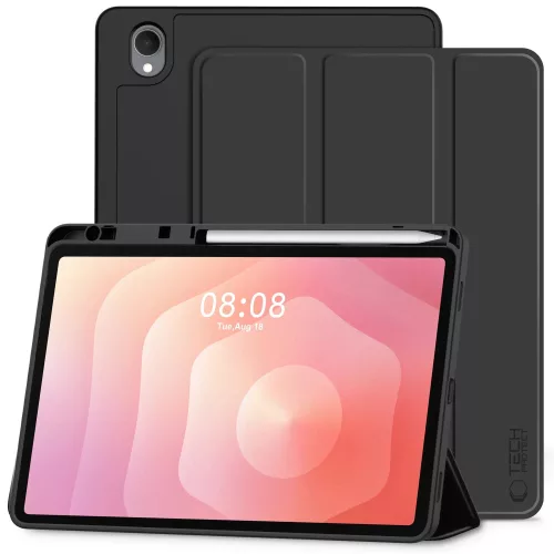 Tech-Protect Sc Pen Samsung Galaxy Tab S11 oldalra nyíló, kitámasztható mappa tok ceruza tartóval, fekete