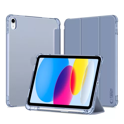 Tech-Protect Sc Pen Hybrid Apple iPad 11 2025 / 10.9 2022 oldalra nyíló, kitámasztható mappa tok ceruza tartóval, kristály kék