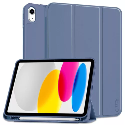 Tech-Protect Sc Pen Apple iPad 11 2025 / 10.9 2022 oldalra nyíló, kitámasztható mappa tok ceruza tartóval, kék