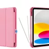 Tech-Protect Sc Pen Apple iPad 11 2025 / 10.9 2022 oldalra nyíló, kitámasztható mappa tok ceruza tartóval, magenta