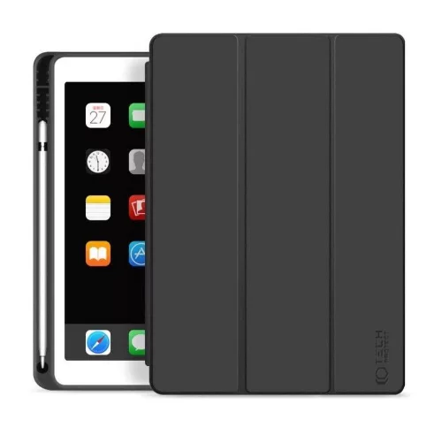 Tech-Protect Sc Pen Apple iPad 10.2 (2019 / 2020 / 2021) oldalra nyíló, kitámasztható mappa tok ceruza tartóval, fekete