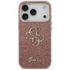 Guess Fixed Glitter Big 4G Metal Frame Apple iPhone 17 Pro csillámos hátlap tok, rózsaszín