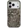 Guess Python Pattern Apple iPhone 17 Pro Max hátlap tok kameravédő peremmel, MagSafe, kígyó minta, barna-arany
