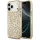 Guess Leopard Glitter Apple iPhone 17 Pro csillámos hátlap tok kameravédő peremmel, MagSafe, barna