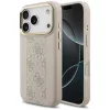 Guess 4G Stripe Apple iPhone 17 Pro hátlap tok kameravédő peremmel, MagSafe, rózsaszín-arany