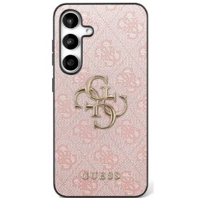   Guess 4G Big 4G Classic Logo Samsung Galaxy S25 FE hátlap tok kameravédő peremmel, rózsaszín