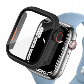   Tech-Protect Defense360 Apple Watch 11 / Watch 10 46mm ütésálló tok kijelzővédelemmel, fekete-narancs