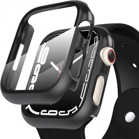   Tech-Protect Defense360 Apple Watch 7 / 8 / 9 (45mm) ütésálló tok kijelzővédelemmel, fekete