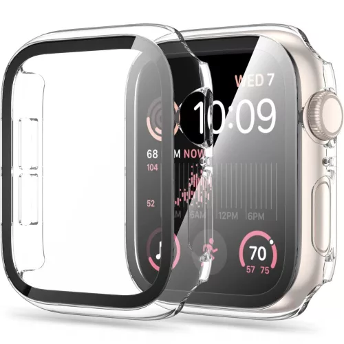 Tech-Protect Defense360 Apple Watch 4 / 5 / 6 / SE / SE2 / SE3 (44mm) ütésálló tok, kijelzővédő felülettel, átlátszó