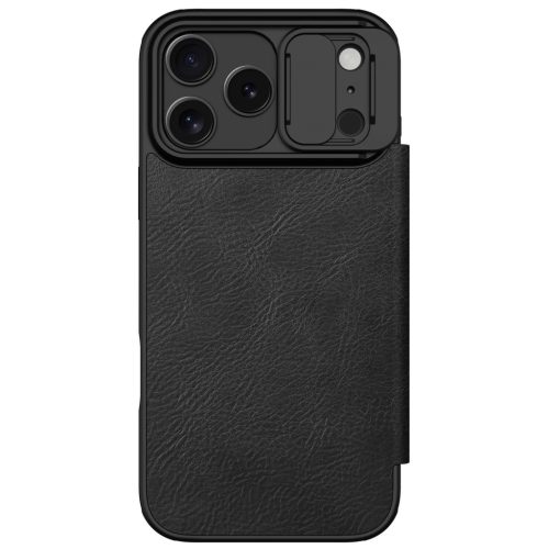 Nillkin Qin Pro Apple iPhone 17 Pro Max bőr flip tok, fekete