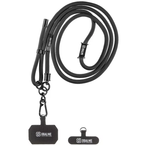 OBAL:ME NeckTag Rope nyakba / vállra akasztható univerzális telefontartó, fekete