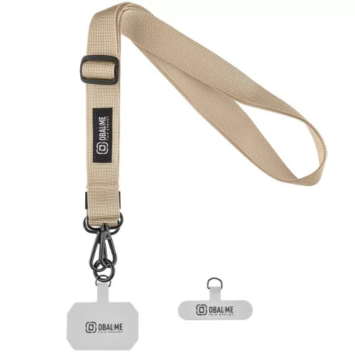 OBAL:ME NeckTag Ribbon Rope nyakba / vállra akasztható univerzális telefontartó, bézs