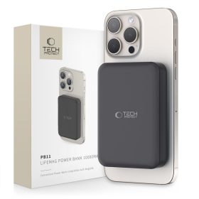  Tech-Protect PB11 LifeMag Powerbank / külső akkumulátor, MagSafe, kompakt, 10000mAh, fekete