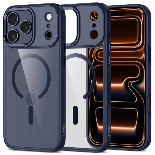 Tech-Protect Magmat Apple iPhone 17 Pro hátlap tok, MagSafe, Matte Cosmic, átlátszó-kék