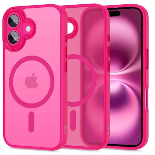 Tech-Protect Magmat Apple iPhone 16 hátlap tok, MagSafe, Blazing Pink, rózsaszín