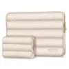 Tech-Protect Puffy univerzális laptop táska / tartó, ütéscsillapító habréteggel, plüss béléssel, 13-14col, bézs