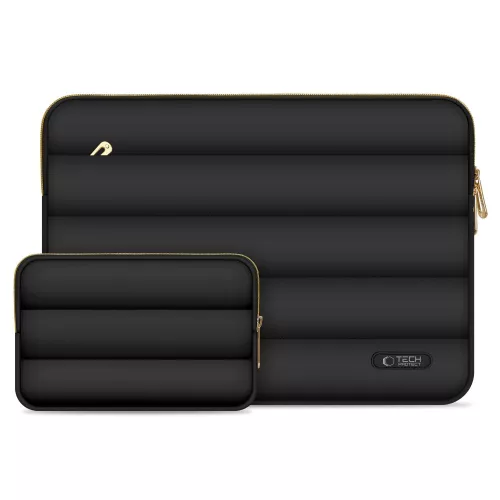 Tech-Protect Puffy univerzális laptop táska / tartó, ütéscsillapító habréteggel, plüss béléssel, 15-16col, fekete