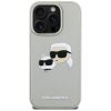 Karl Lagerfeld HC 3D Rubber Double Heads iPhone 16 Pro Max hátlap tok kameravédelemmel, bézs