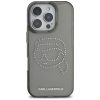 Karl Lagerfeld IML Rhinestones Karl Head iPhone 16 Pro hátlap tok kameravédelemmel, fekete