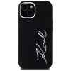Karl Lagerfeld Silicone Metal Script Logo iPhone 15 hátlap tok kameravédelemmel, fekete