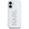 Karl Lagerfeld IML Rhinestones Logo iPhone 16 hátlap tok kameravédelemmel, fehér