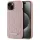 Karl Lagerfeld Leather Monogram Metal Logo iPhone 15 hátlap tok, MagSafe, rózsaszín