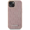 Karl Lagerfeld Leather Monogram Metal Logo iPhone 15 hátlap tok, MagSafe, rózsaszín