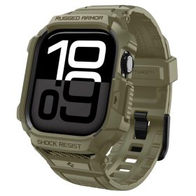   Spigen Rugged Armor Pro 2 Apple Watch 10-11 (46 mm) szíj / tok, Vintage Khaki, zöld