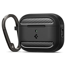   Spigen Rugged Armor Apple AirPods Pro 3 tok, karabinerrel, Matte Black, fekete