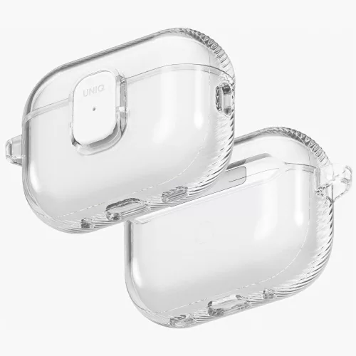 Uniq Glase Pro Apple AirPods Pro 3 tok karabinerrel, átlátszó