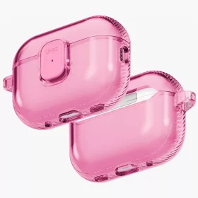   Uniq Glase Pro Apple AirPods Pro 3 tok karabinerrel, rózsaszín