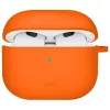 Uniq Iridescia Apple AirPods 4 tok karabinerrel, fülakasztóval, narancs