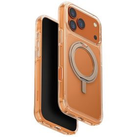   Uniq Swivix Apple iPhone 17 Pro tok 360 fokban állítható kitámasztóval, átlátszó-arany