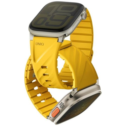Uniq Fluo Apple Watch 40/41/42/44/45/46/49mm mágneses szíj, sárga