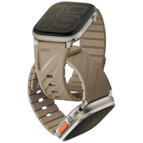 Uniq Fluo Apple Watch 40/41/42/44/45/46/49mm mágneses szíj, bézs