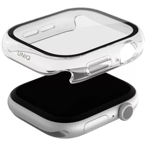 Uniq Nautic Apple Watch 11 / Watch 10 46mm műanyag tok, IP68 por-és cseppálló kijelzővédelemmel, átlátszó