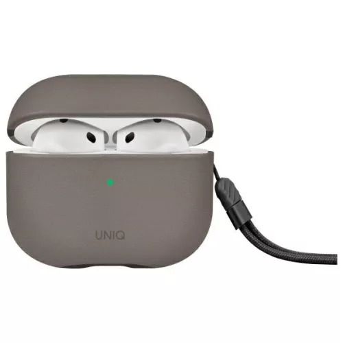 Uniq Lyden Apple AirPods 4 műbőr tok, szürke