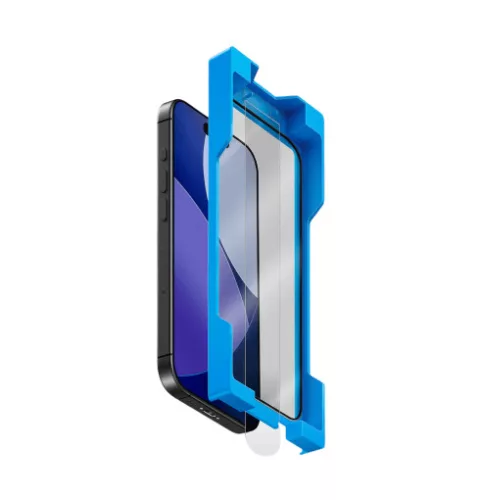 Uniq Optix ExoFit Vivid Apple iPhone 17 Pro tempered glass kijelzővédő üvegfólia felhelyező kerettel, átlátszó
