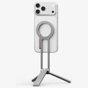   Uniq Arcus MagSafe kompatibilis Selfie bot / Tripod állvány kulcsatartóra akasztható résszel, ezüst
