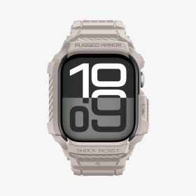   Spigen Rugged Armor Pro 2 Apple Watch 10-11 (46mm) szíj / tok, Dune Beige, bézs