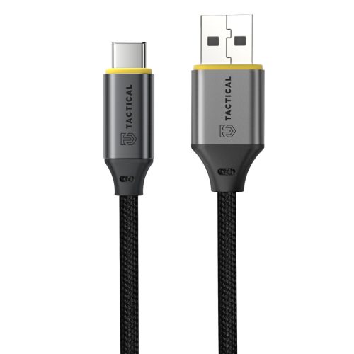 Tactical Fast Rope Aramid 2.0 USB-A-USB-C töltő- és adatkábel, szőtt, 1m, fekete