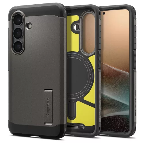 Spigen Tough Armor MagFit Samsung Galaxy S26 tok, MagSafe, Gunmetal, szürke