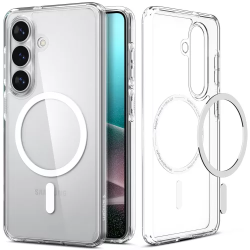 Spigen Ultra Hybrid MagFit Samsung Galaxy S26 tok, Clear White, átlátszó-fehér