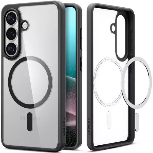 Spigen Ultra Hybrid MagFit Samsung Galaxy S26 Plus tok, Matte Black, átlátszó-fekete